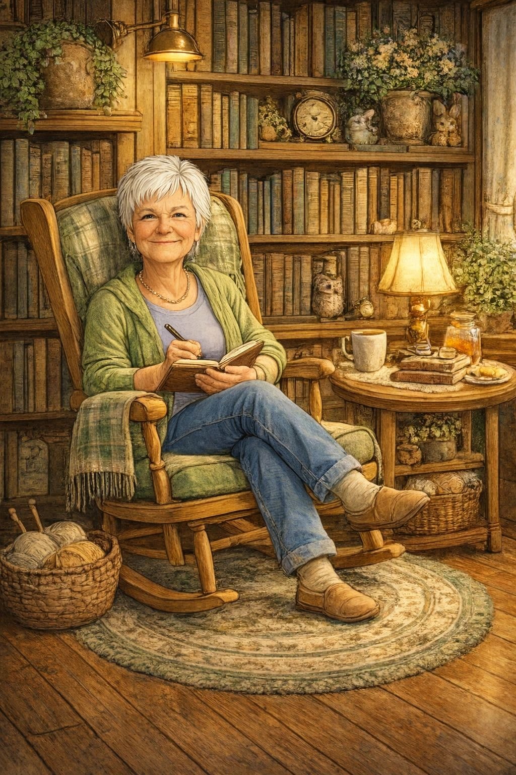 NanaKaye in her library